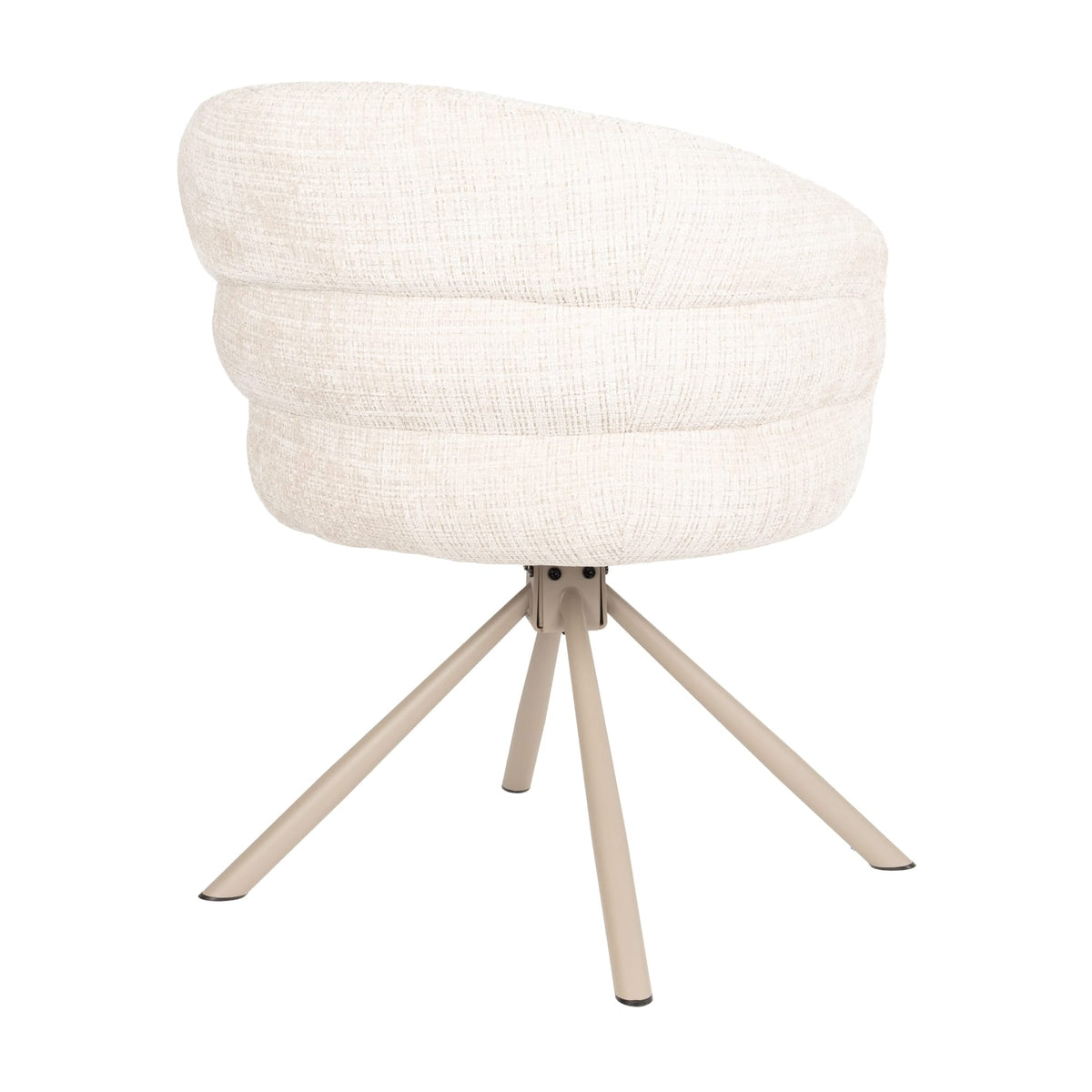 Chaise avec accoudoirs en tissu et métal beige 63x62x77cm Ambroise - White Label Living — vue 6