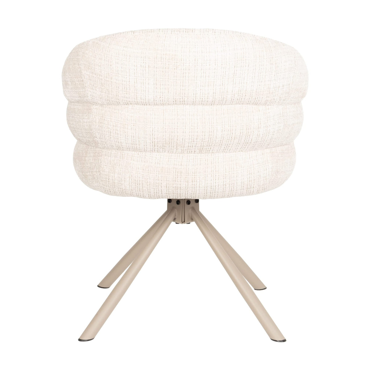 Chaise avec accoudoirs en tissu et métal beige 63x62x77cm Ambroise - White Label Living — vue 7
