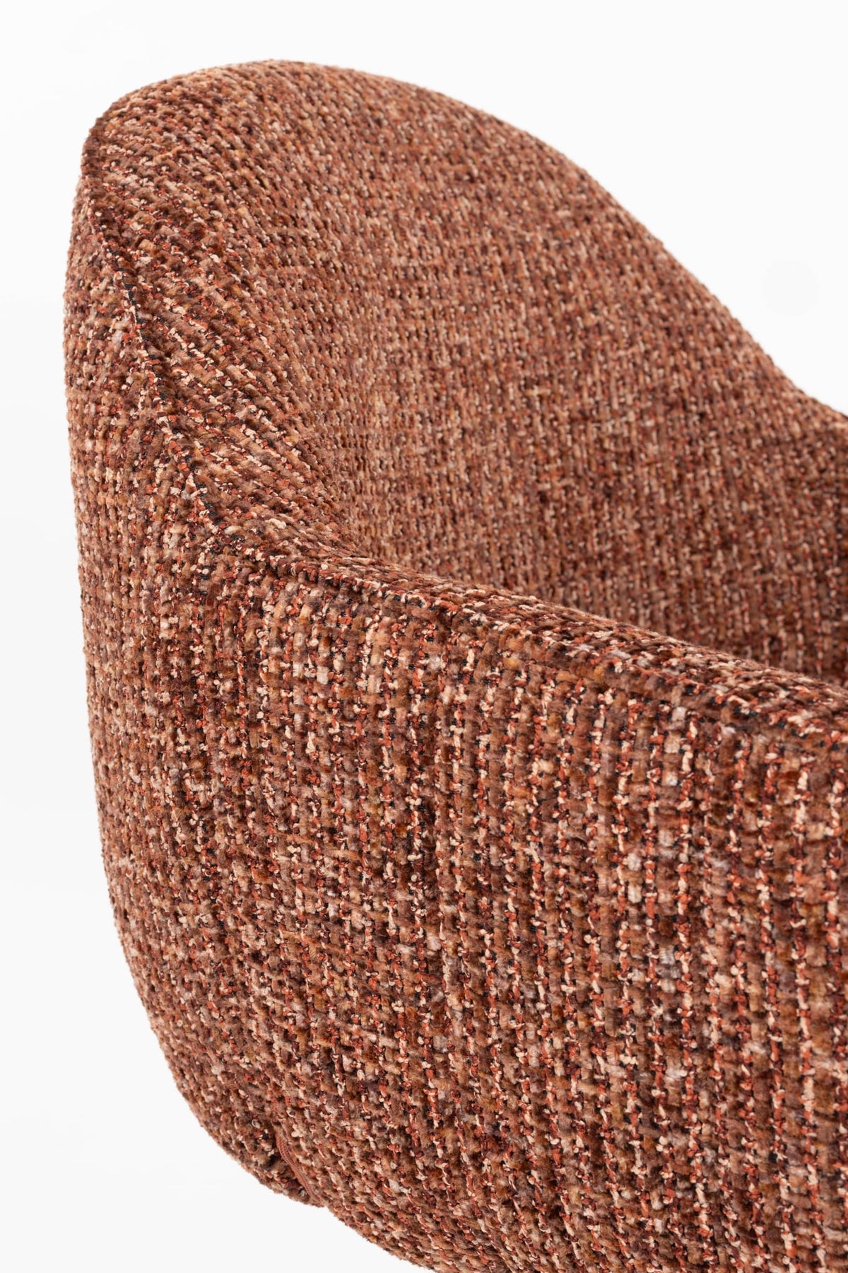 Chaise avec accoudoirs en tissu terracotta et métal marron 62x61x82cm Nolia - White Label Living — vue 11