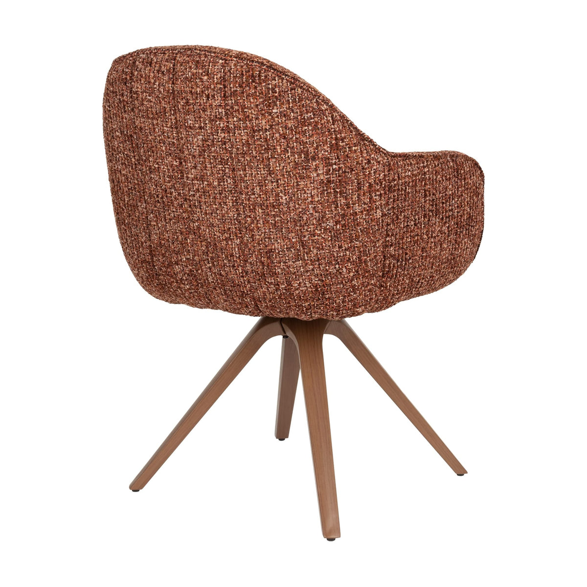 Chaise avec accoudoirs en tissu terracotta et métal marron 62x61x82cm Nolia - White Label Living — vue 6