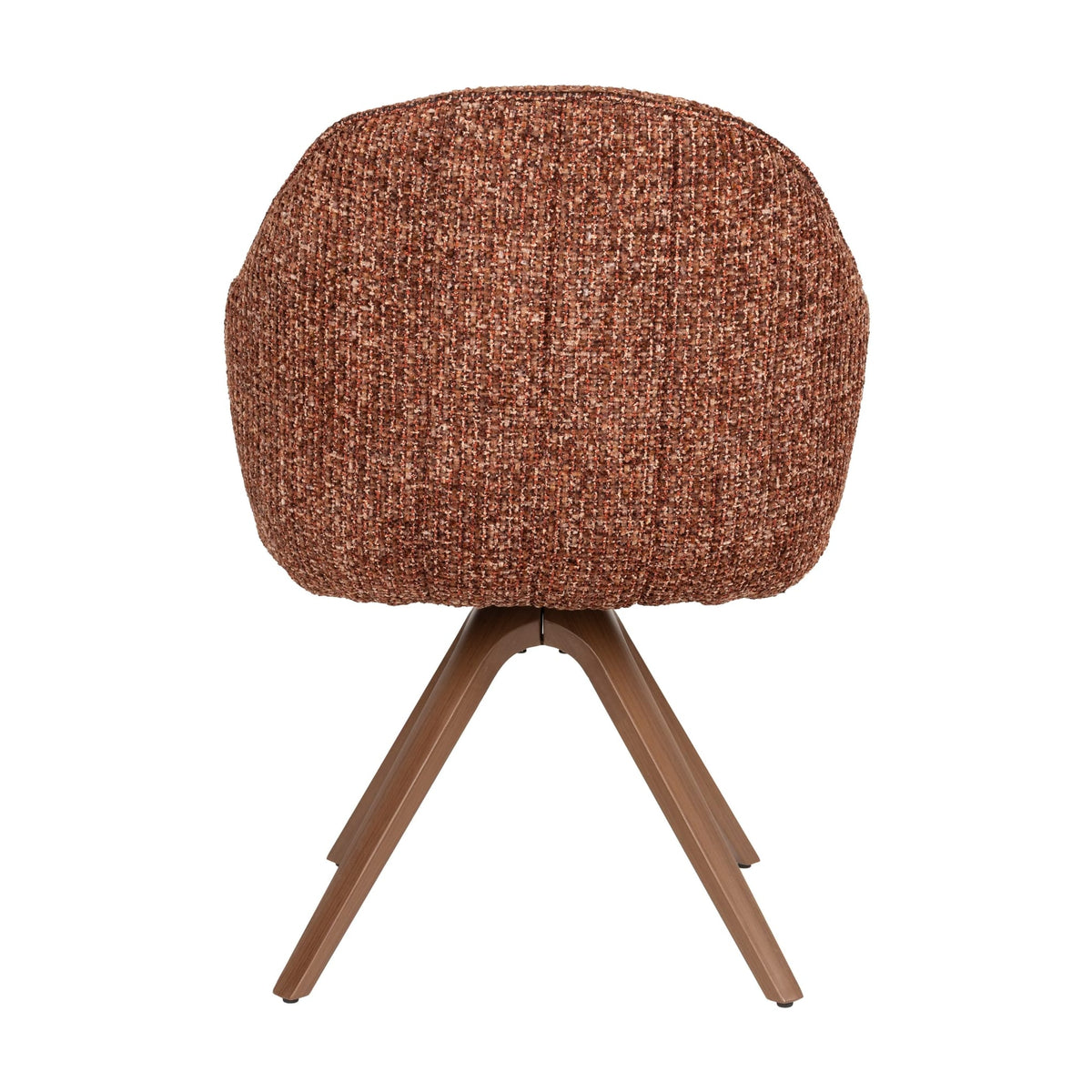 Chaise avec accoudoirs en tissu terracotta et métal marron 62x61x82cm Nolia - White Label Living — vue 7