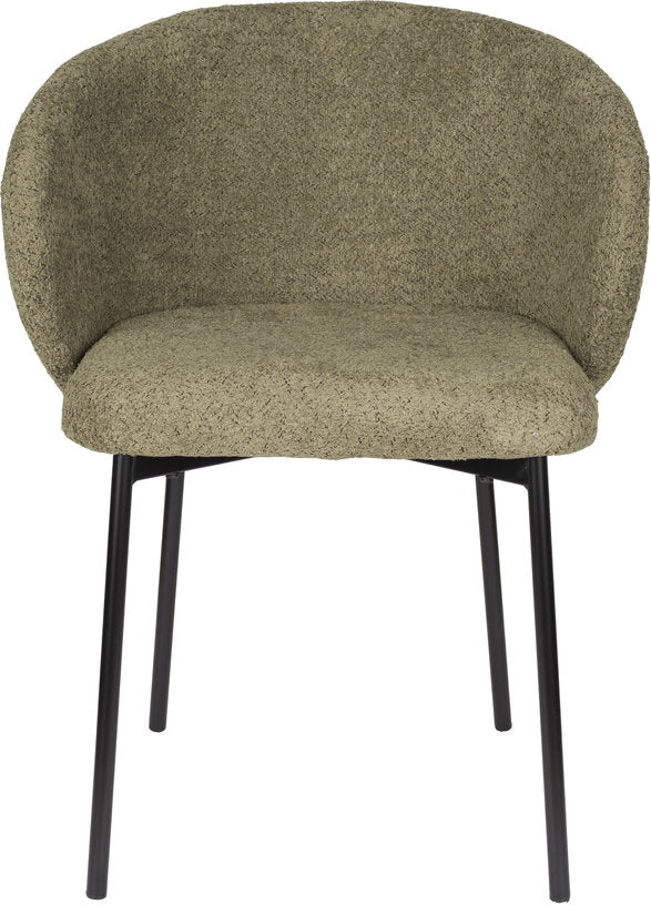 Chaise avec accoudoirs en tissu vert Elma - The Cool Republic - The Cool Republic