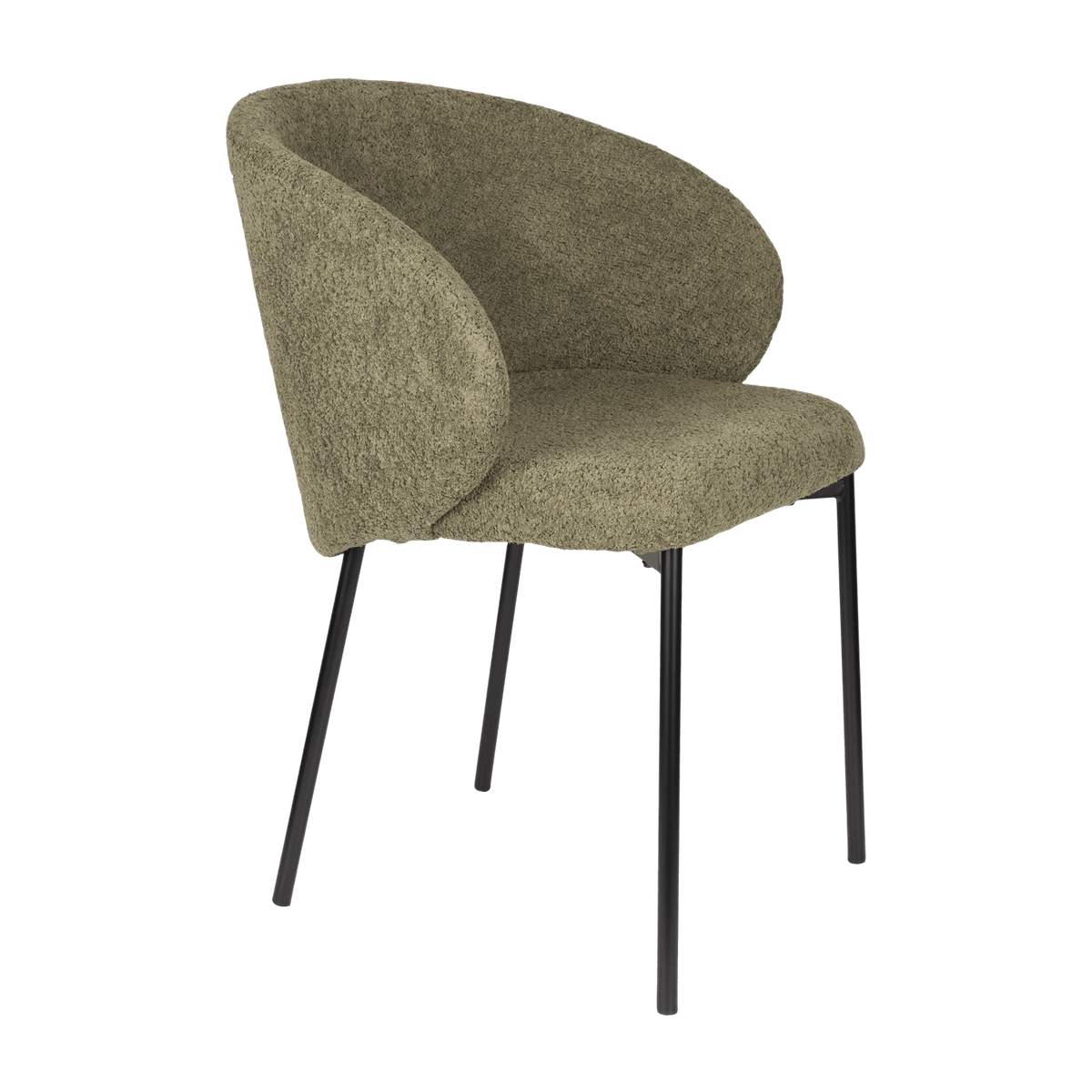 Chaise avec accoudoirs en tissu vert Elma - The Cool Republic - The Cool Republic