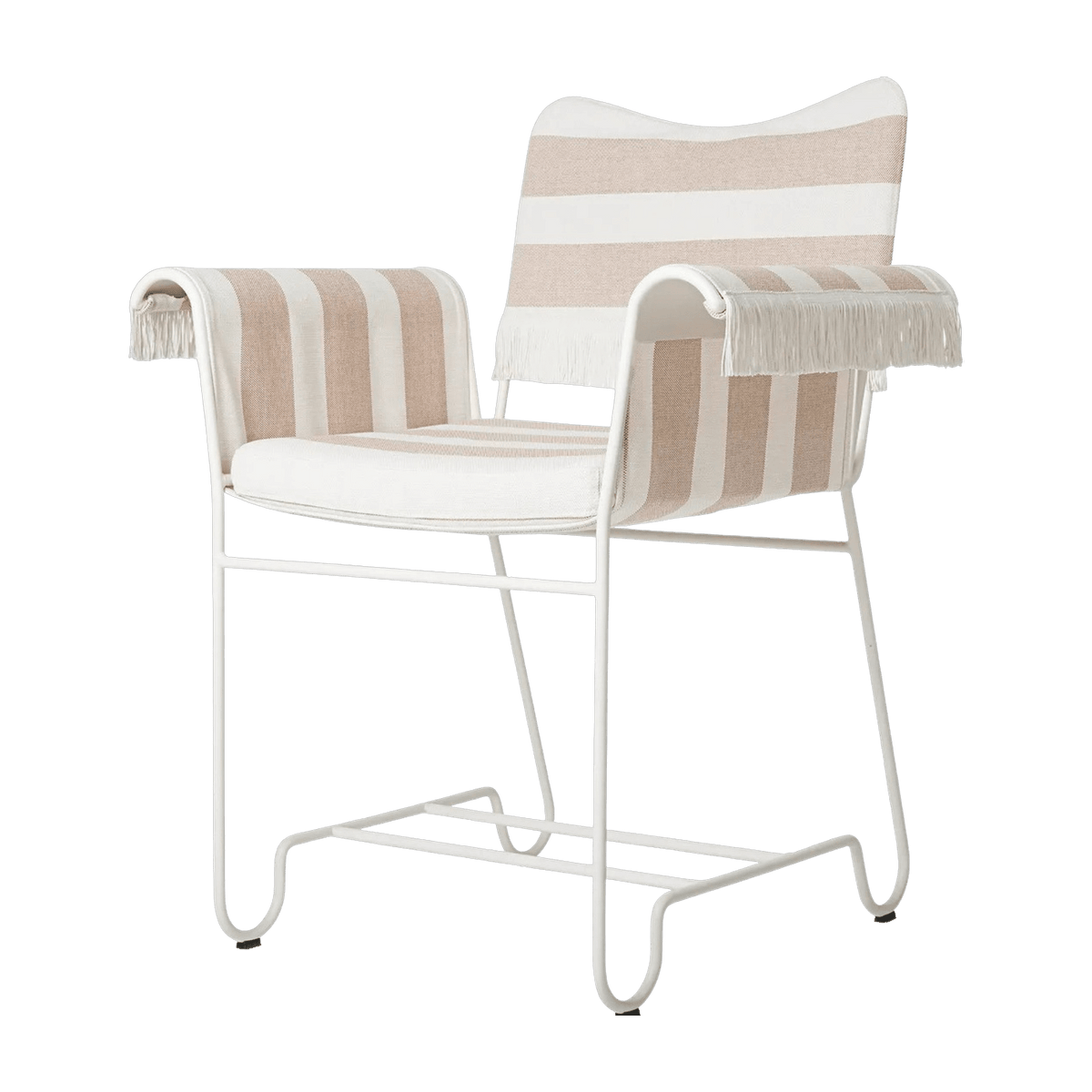 Chaise avec accoudoirs et franges motif rayures Leslie et Limonta Tropique - Gubi - The Cool Republic