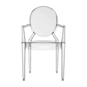 Chaise avec accoudoirs grise Louis Ghost - Kartell - The Cool Republic