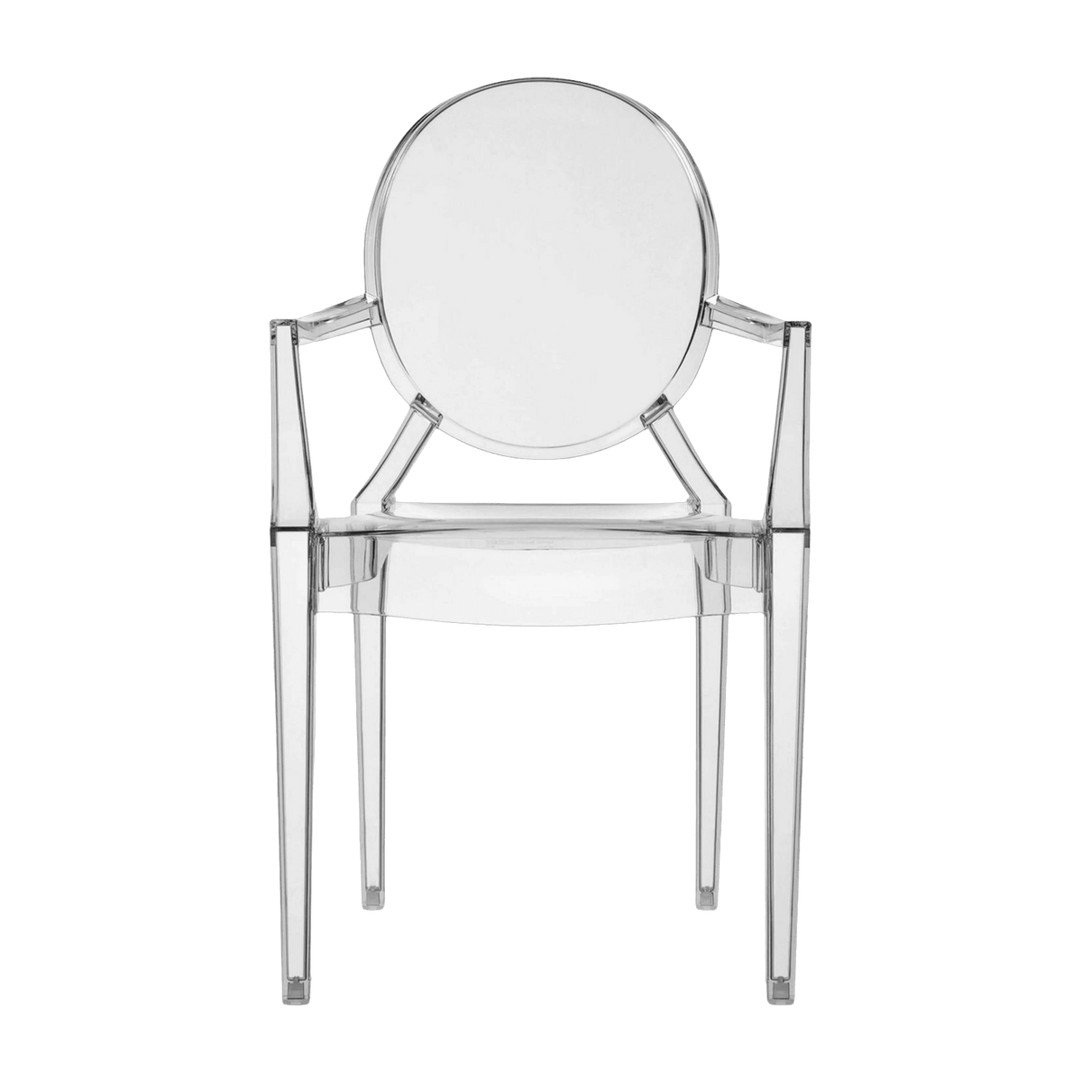 Chaise avec accoudoirs grise Louis Ghost - Kartell - The Cool Republic