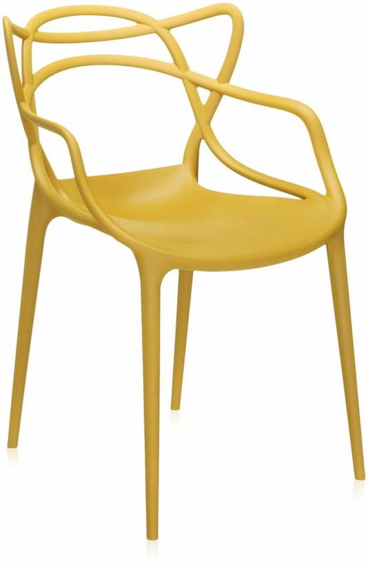 Chaise avec accoudoirs jaune Masters - Kartell - The Cool Republic
