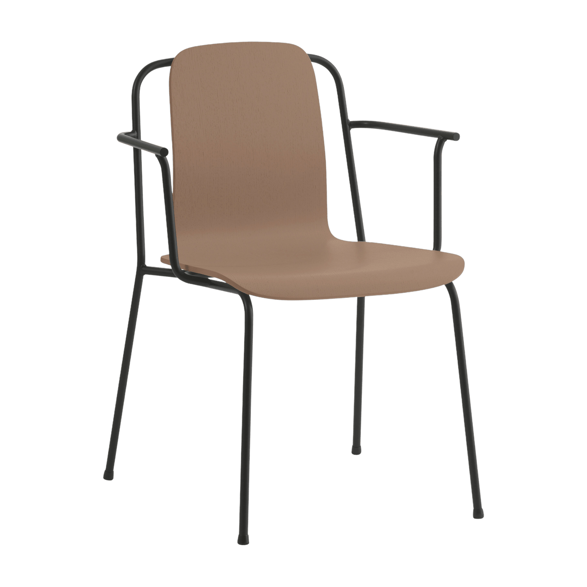 Chaise avec accoudoirs marron structure noire Studio Brown - Normann Copenhagen - The Cool Republic