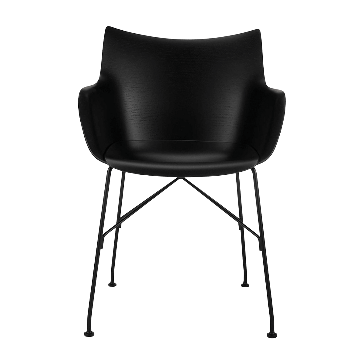 Chaise avec accoudoirs noir en bois plaqué Q/Wood - Kartell - The Cool Republic