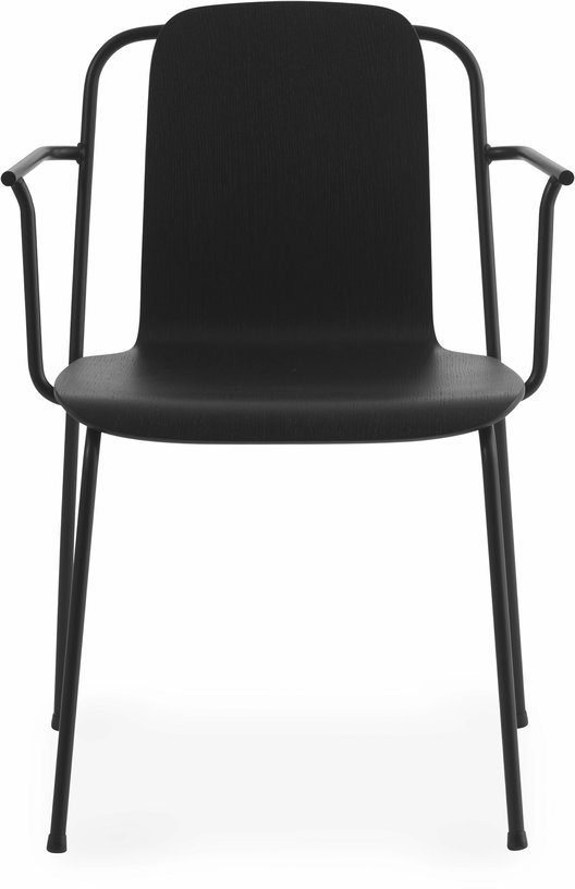 Chaise avec accoudoirs noir structure noire Studio noir - Normann Copenhagen - The Cool Republic