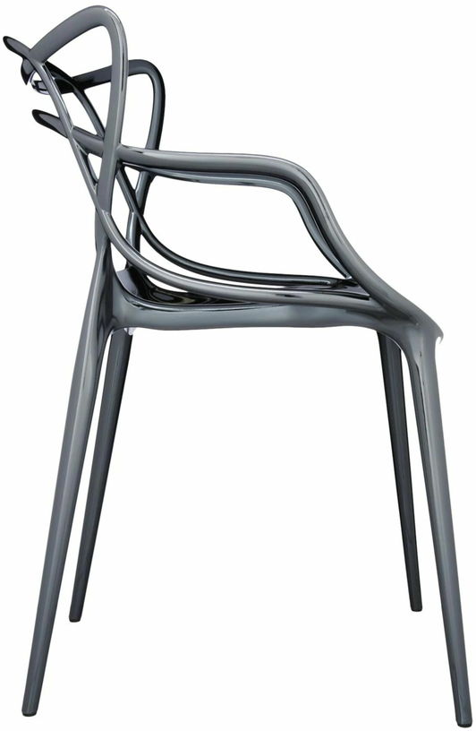 Chaise avec accoudoirs noire métallique Masters - Kartell - The Cool Republic