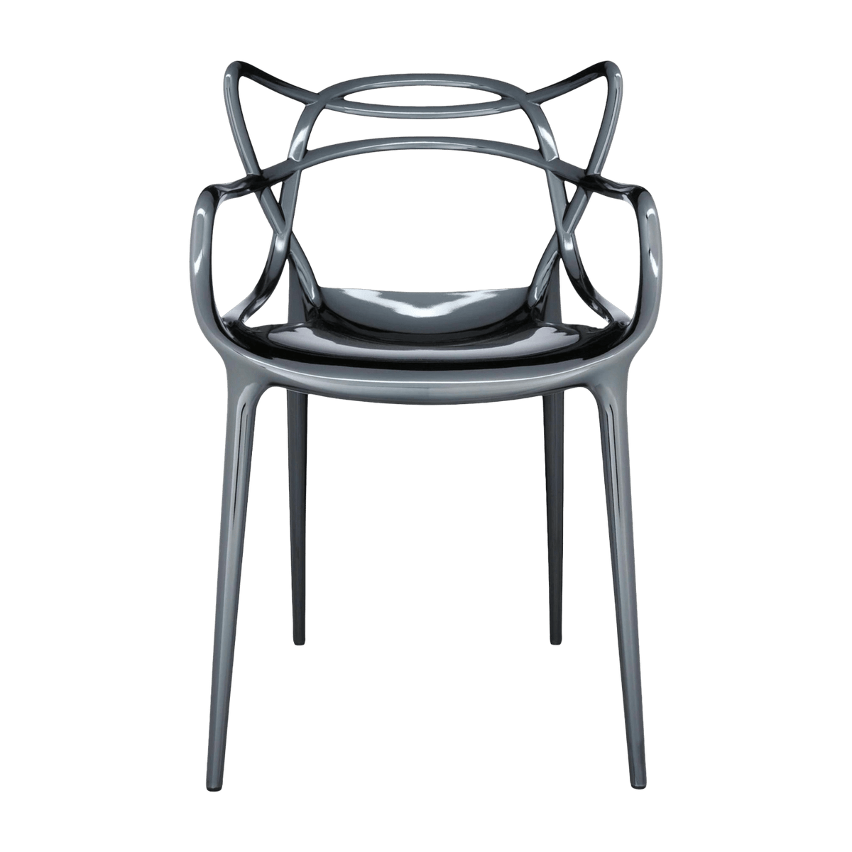 Chaise avec accoudoirs noire métallique Masters - Kartell - The Cool Republic