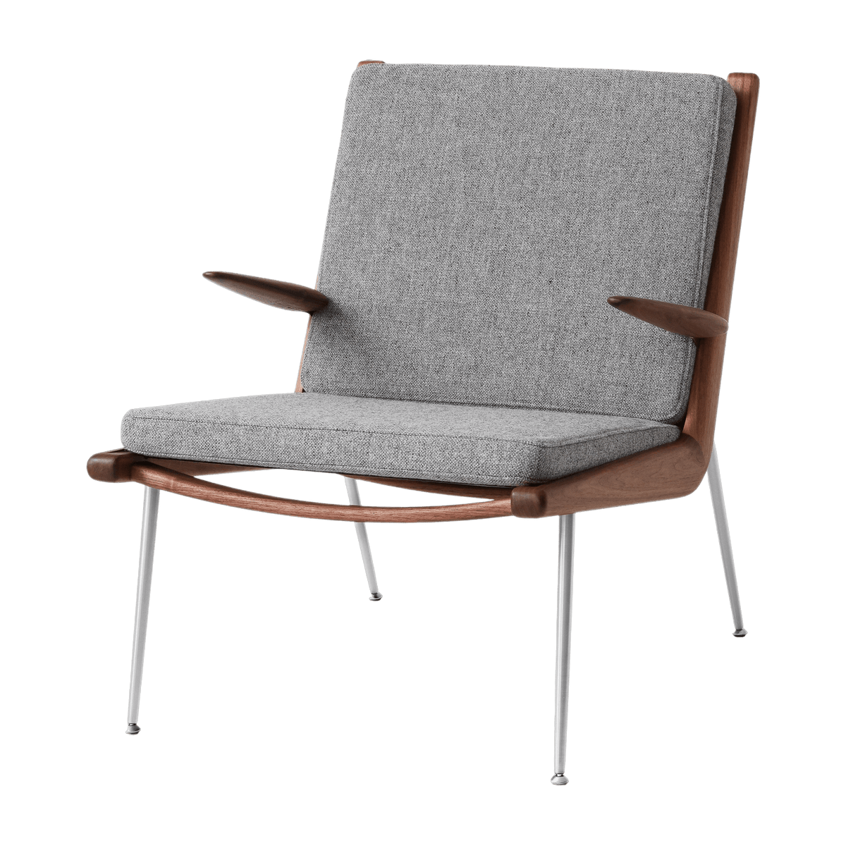 Chair with walnut and steel arms Hallingdal 130 Boomerang HM2 - &tradition - The Cool Republic