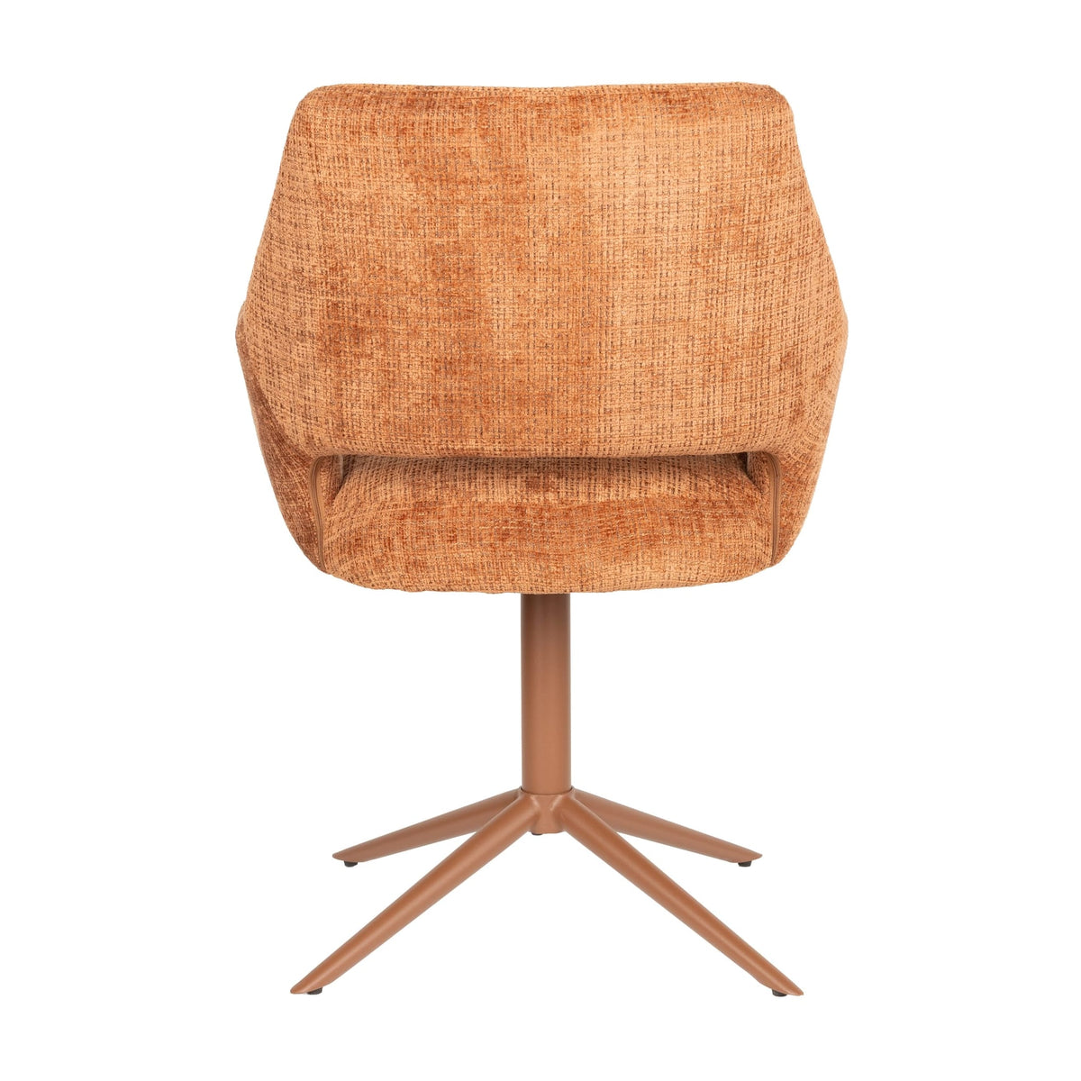 Chaise avec accoudoirs pivotante en tissu et métal rouge orangé 62x60x85cm Mona - White Label Living — vue 6