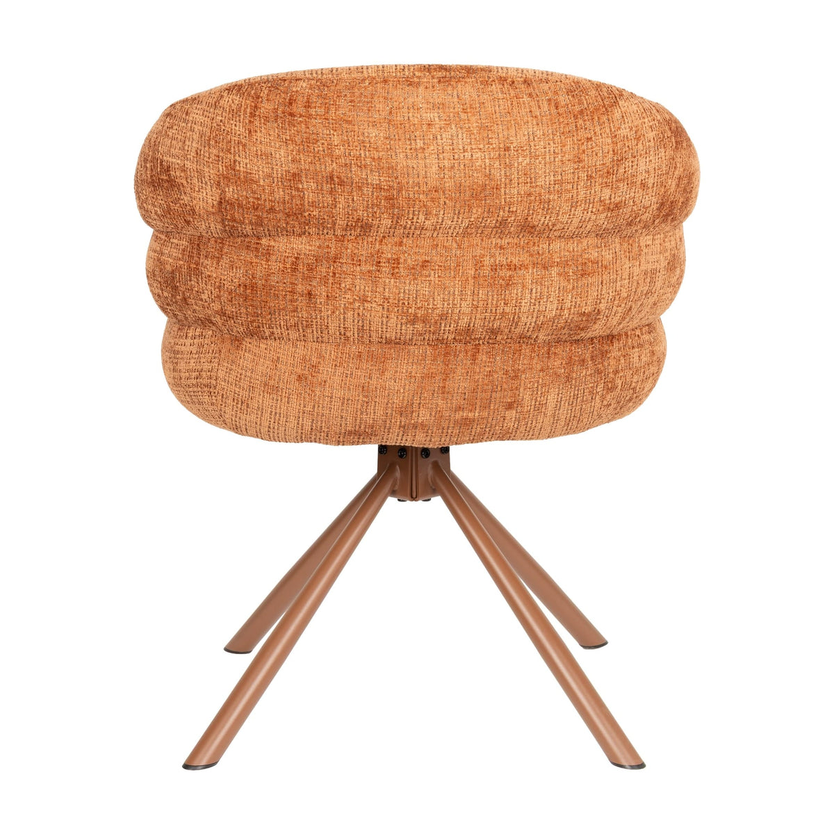 Chaise avec accoudoirs pivotante en tissu et métal rouge orangé 63x62x77cm Ambroise - White Label Living — vue 7