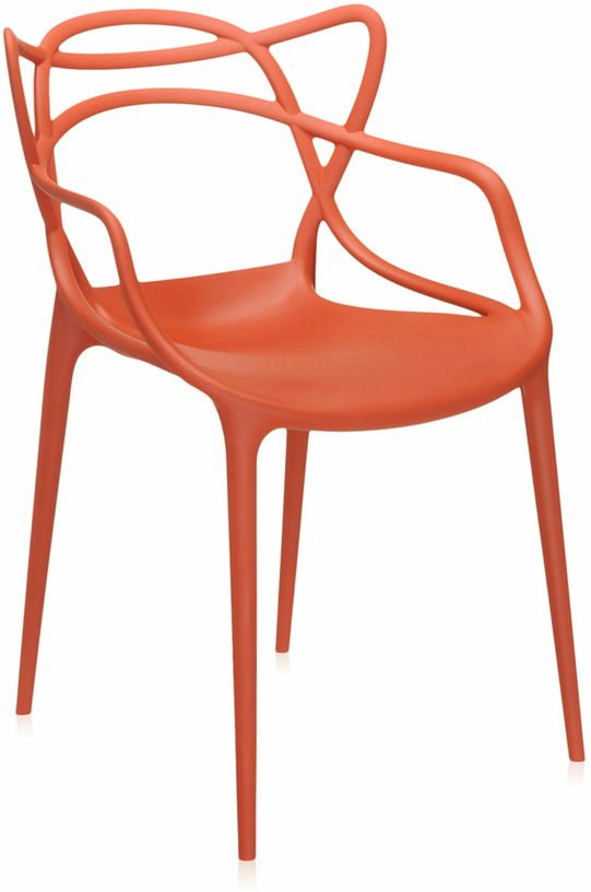 Chaise avec accoudoirs rouge Masters - Kartell - The Cool Republic