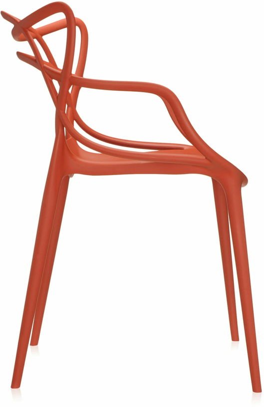 Chaise avec accoudoirs rouge Masters - Kartell - The Cool Republic