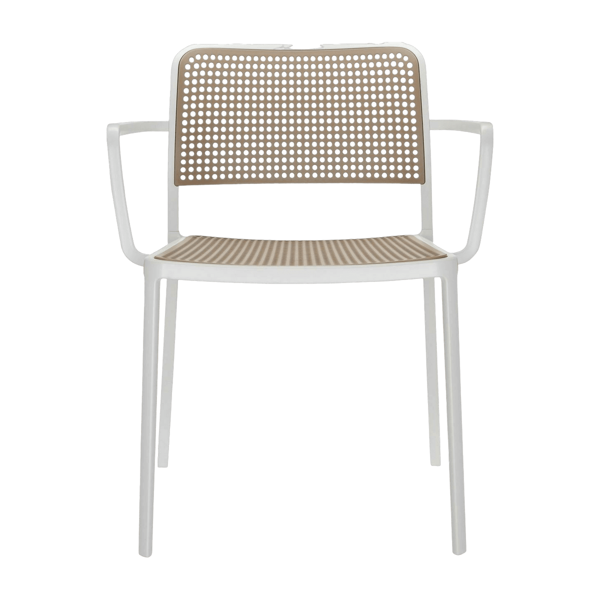 Chaise avec accoudoirs sable et blanche Audrey - Kartell - The Cool Republic