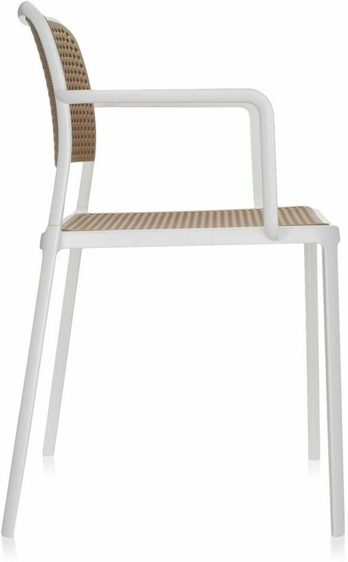 Chaise avec accoudoirs sable et blanche Audrey - Kartell - The Cool Republic