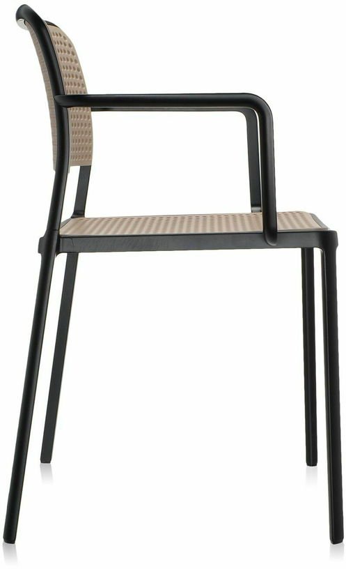 Chaise avec accoudoirs sable et noir Audrey - Kartell - The Cool Republic