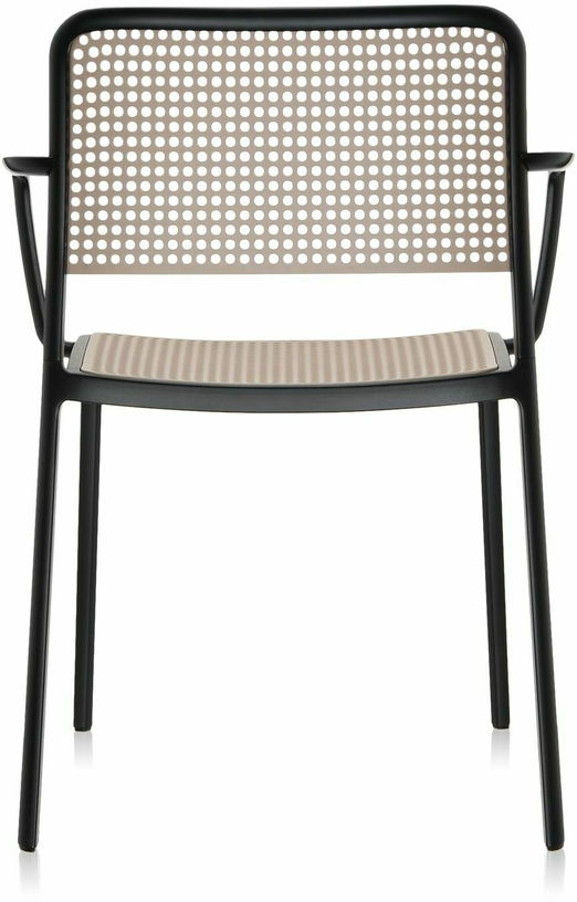 Chaise avec accoudoirs sable et noir Audrey - Kartell - The Cool Republic