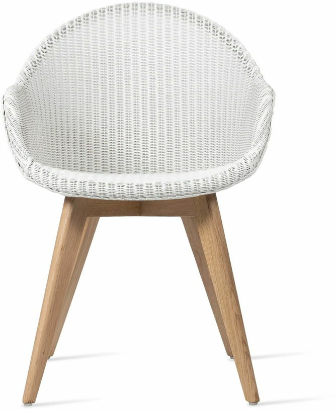 Chaise avec accoudoirs tressée blanche et bois Avril - Vincent Sheppard - The Cool Republic