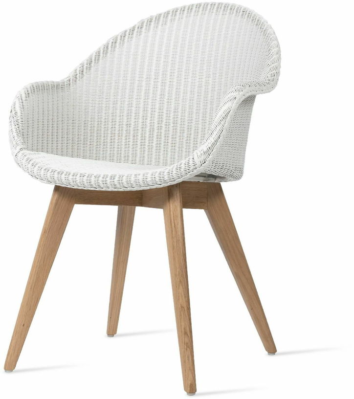 Chaise avec accoudoirs tressée blanche et bois Avril - Vincent Sheppard - The Cool Republic