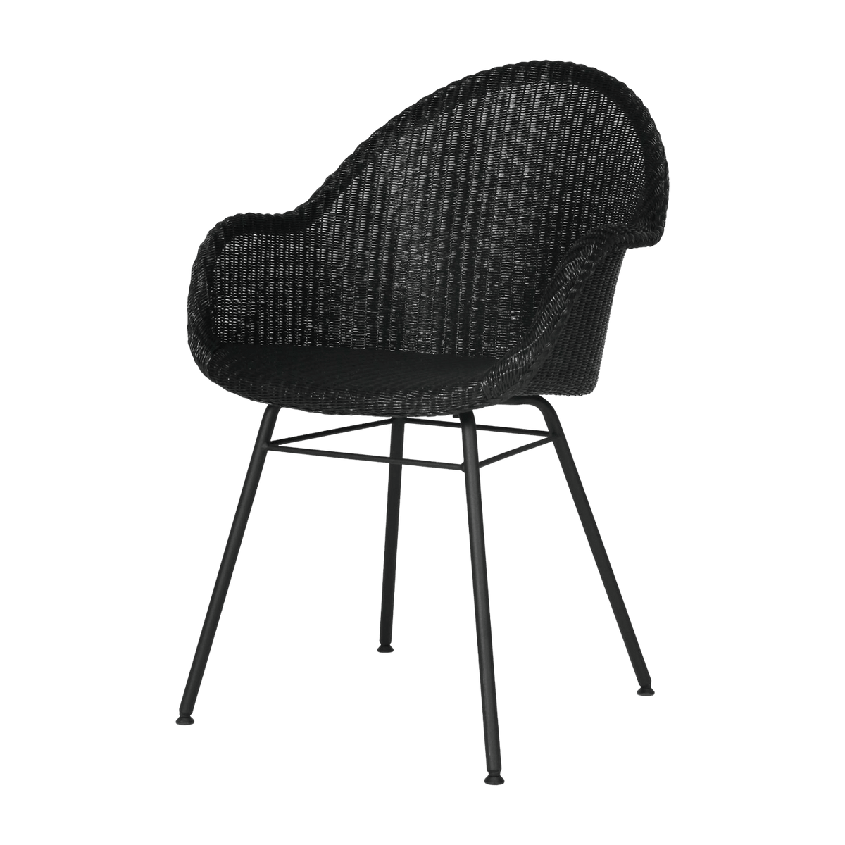 Chaise avec accoudoirs tressée noir et métal Avril - Vincent Sheppard - The Cool Republic