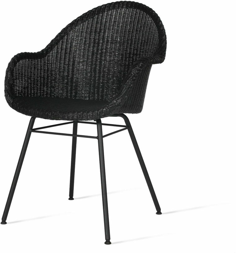 Chaise avec accoudoirs tressée noir et métal Avril - Vincent Sheppard - The Cool Republic