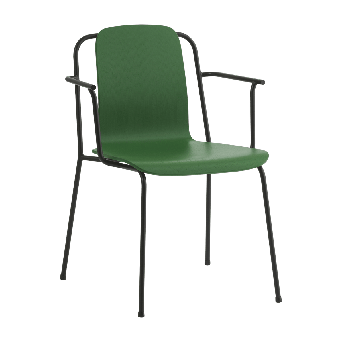 Chaise avec accoudoirs vert structure noire Studio vert - Normann Copenhagen - The Cool Republic