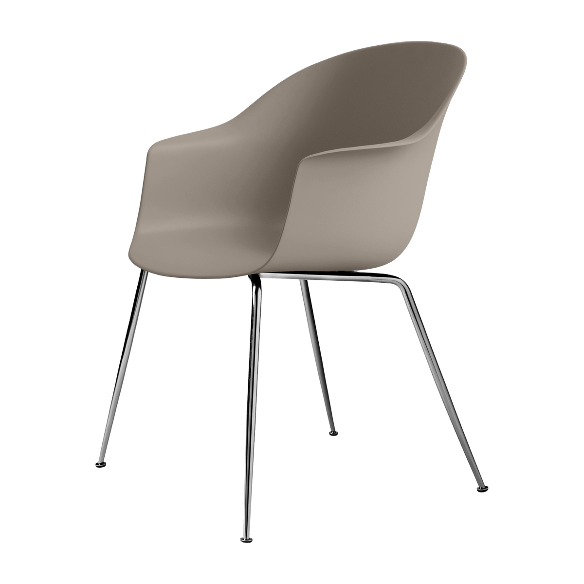 Chaise beige chromée Bat - Gubi - The Cool Republic