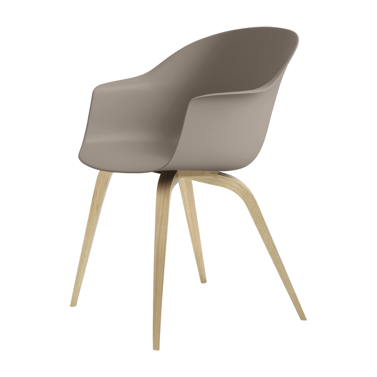 Chaise beige en chêne laqué mat Bat - Gubi - The Cool Republic