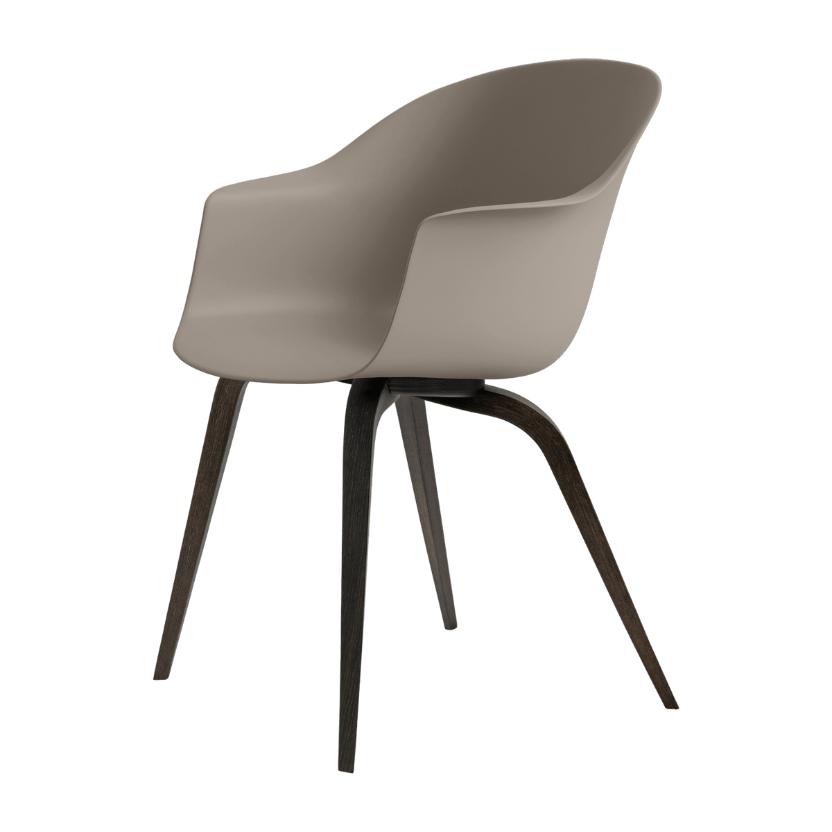 Chaise beige semi-mate en hêtre teinté noir Bat - Gubi - The Cool Republic