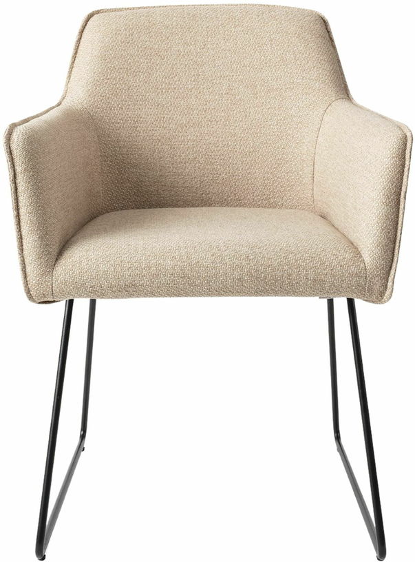 Chaise beige wild walnut avec pieds élégants en métal noir Hofu - Jesper Home - The Cool Republic