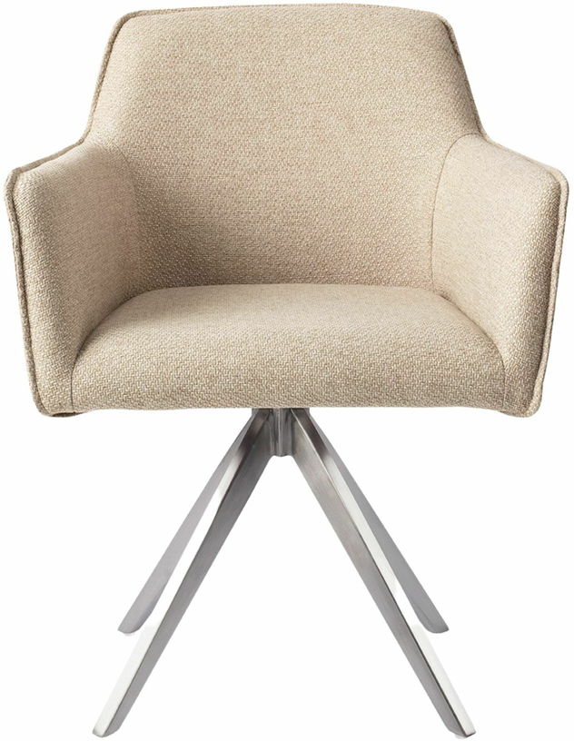 Chaise beige wild walnut avec pieds rotatifs en métal argenté Hofu - Jesper Home - The Cool Republic