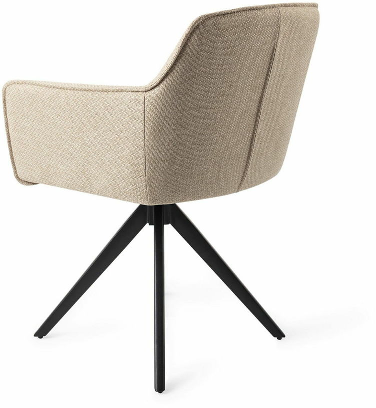 Chaise beige wild walnut avec pieds rotatifs en métal noir Hofu - Jesper Home - The Cool Republic