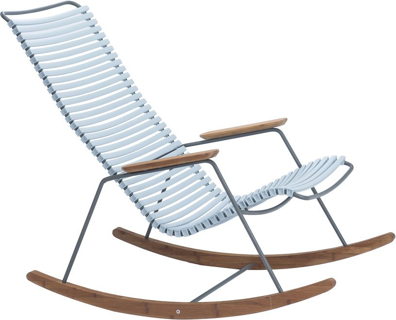 Chaise berçante en métal et plastique bleu clair CLICK - Houe - The Cool Republic