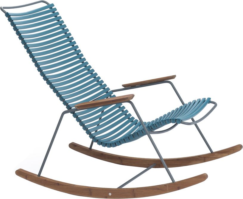 Chaise berçante en métal et plastique bleu pétrole CLICK - Houe - The Cool Republic