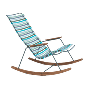 Chaise berçante en métal et plastique bleu vert multicolore 2 CLICK - Houe - The Cool Republic