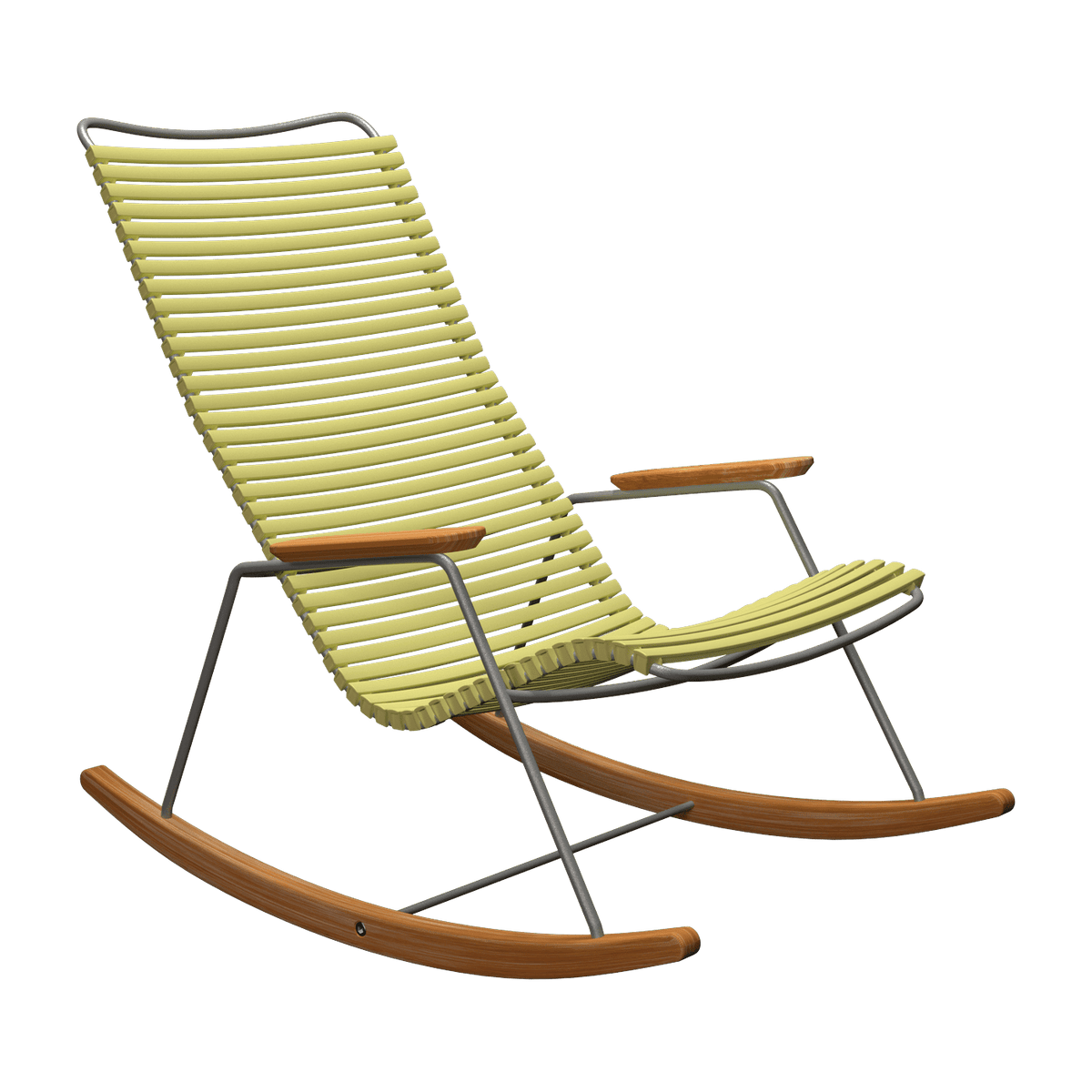 Chaise berçante en métal et plastique jaune citron 103x63x85,5cm Click - Houe - The Cool Republic