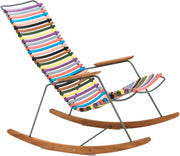 Chaise berçante en métal et plastique multicolore 1 rouge et jaune CLICK - Houe - The Cool Republic