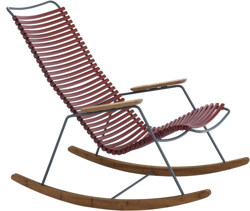 Chaise berçante en métal et plastique rouge Paprika CLICK - Houe - The Cool Republic