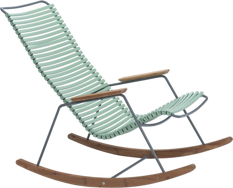 Chaise berçante en métal et plastique vert CLICK - Houe - The Cool Republic