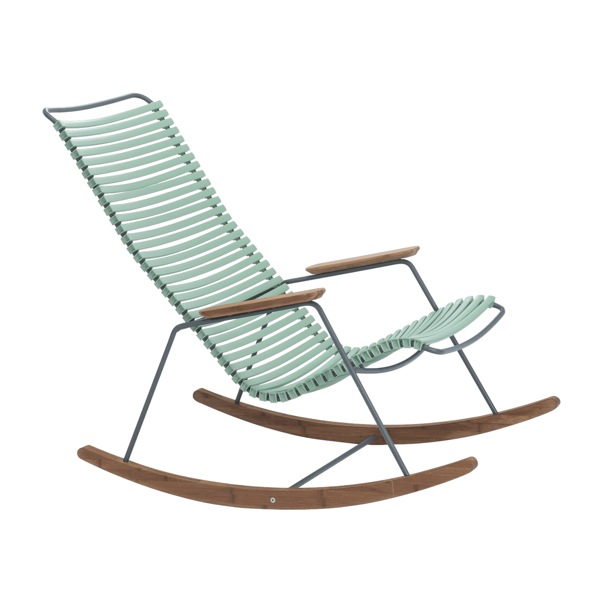 Chaise berçante en métal et plastique vert CLICK - Houe - The Cool Republic