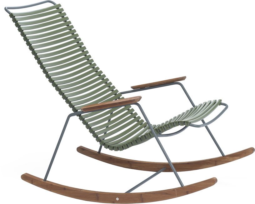 Chaise berçante en métal et plastique vert olive CLICK - Houe - The Cool Republic
