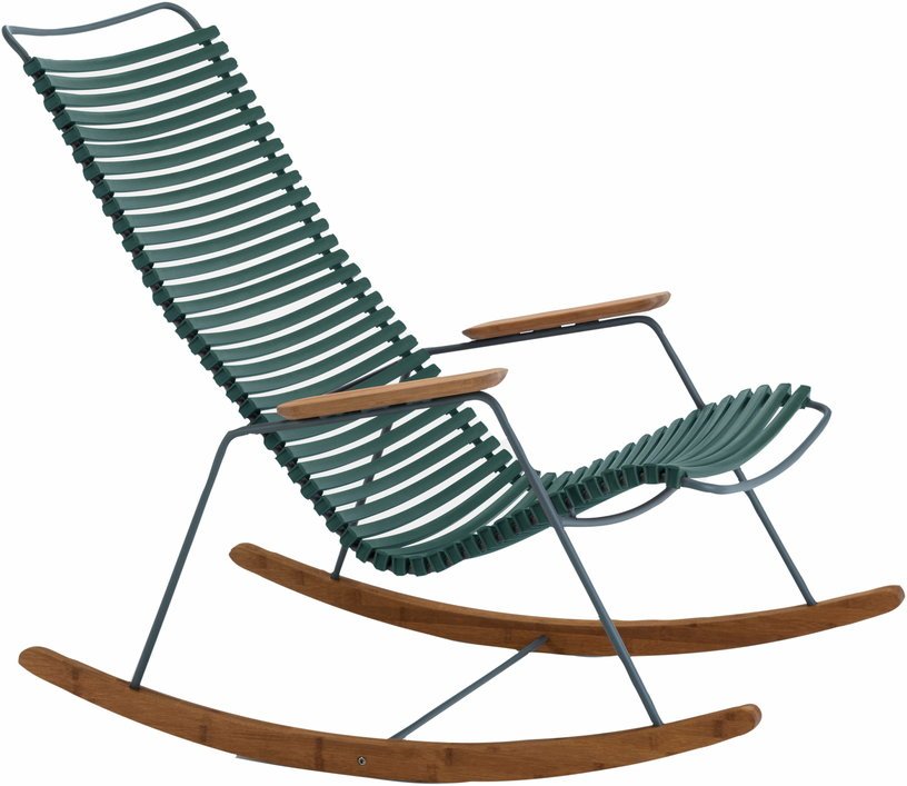 Chaise berçante en métal et plastique vert sapin CLICK - Houe - The Cool Republic
