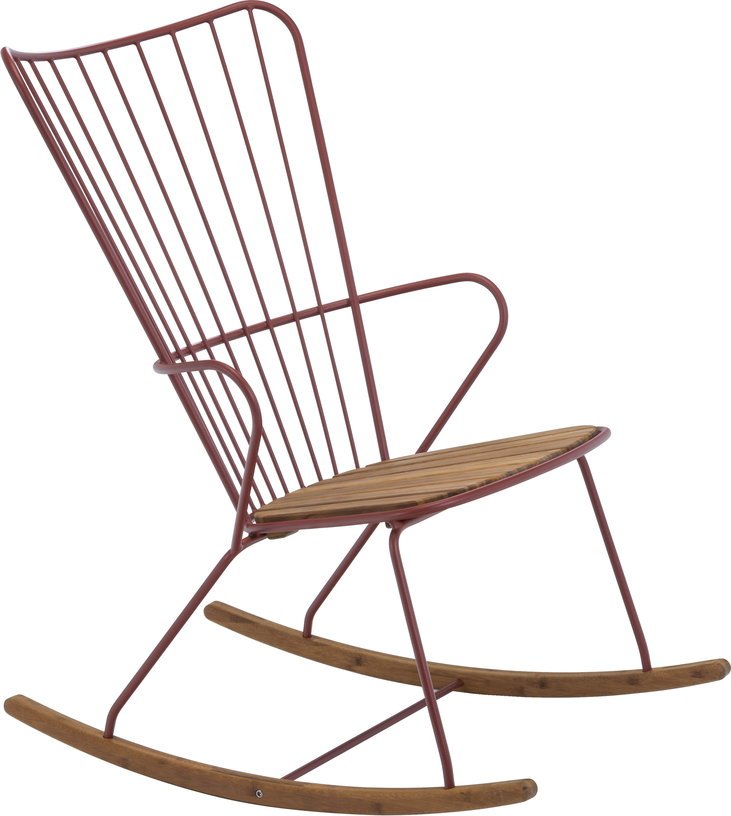 Chaise berçante en métal rouge Paprika PAON - Houe - The Cool Republic