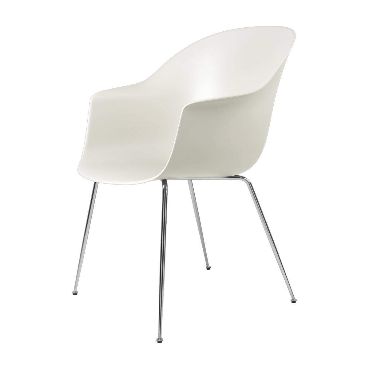 Chaise blanche chromée Bat - Gubi - The Cool Republic