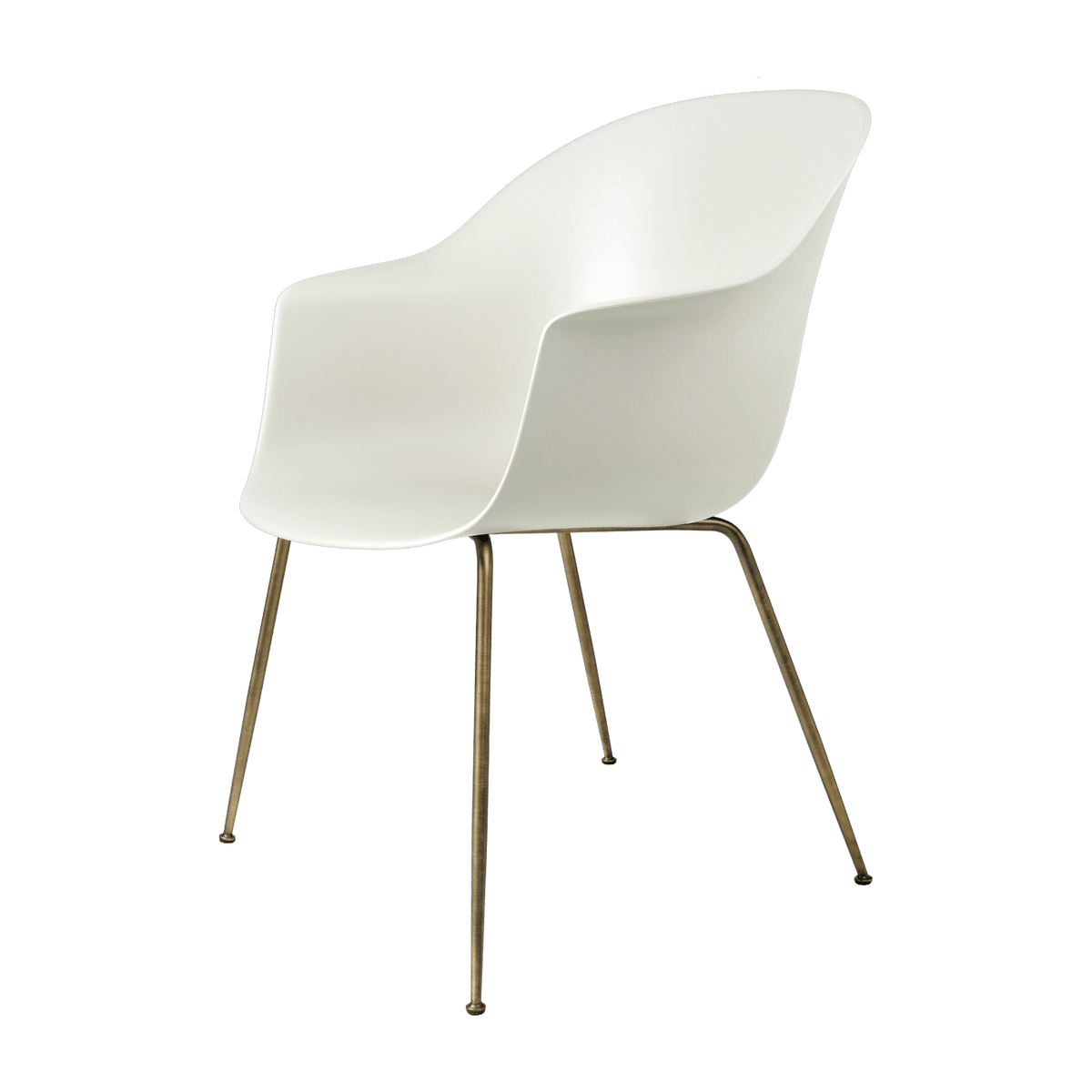 Chaise blanche en laiton vieilli Bat - Gubi - The Cool Republic