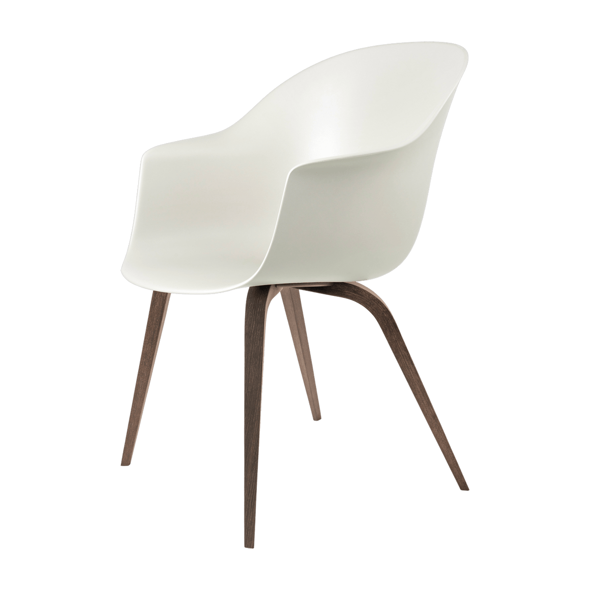 Chaise blanche en noyer américain laqué mat Bat - Gubi - The Cool Republic